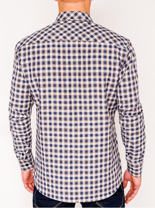 Béžovo-hnedá vzorovaná košeľa k422