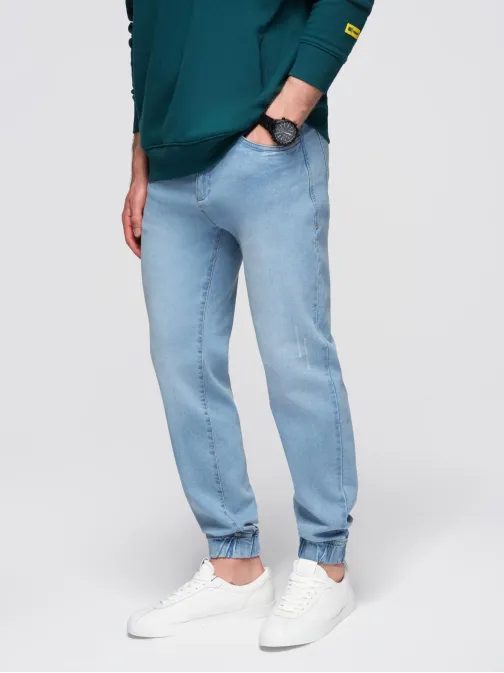 Pánske svetlomodré rifľové joggery V1 PADJ-0265