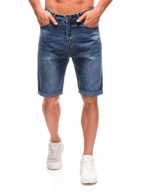 Trendy rifľové kraťasy v modrej farbe W480