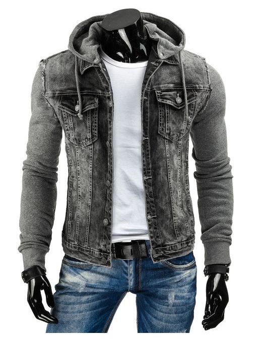 Originálna šedá džínsová bunda