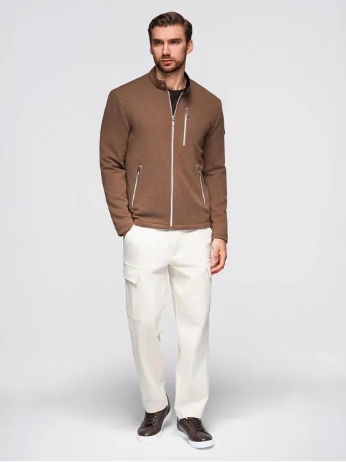 Hnedá pánska bunda so stojáčikom V2 JANP-0229