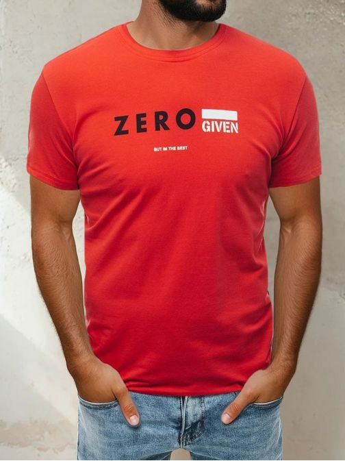 Červené pánske tričko s nápisom ZERO