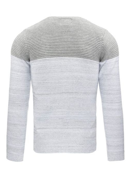 Elegantný bielo - šedý pánsky sveter