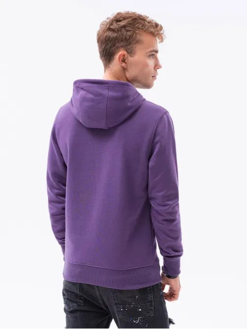 Fialová mikina s kapucňou B979