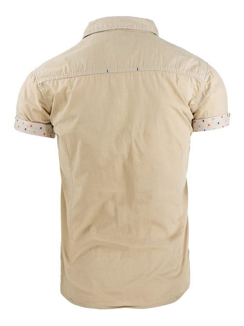 Pútavá košeľa v khaki farebnom prevedení