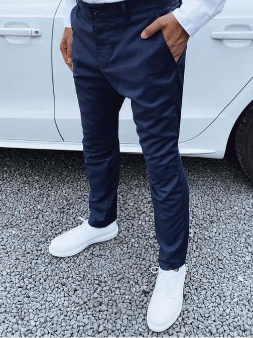 Pánske tmavomodré elegantné nohavice
