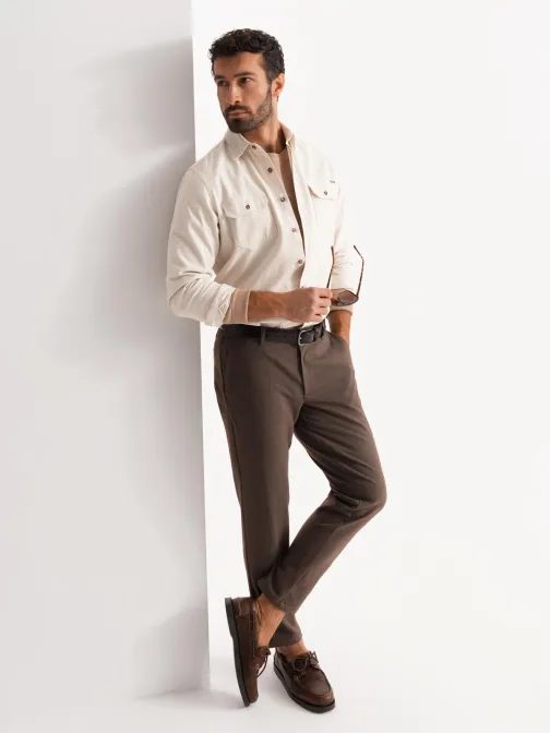 Ležérna krémová košeľa s vreckami na gombíky V1 SHCS-0146