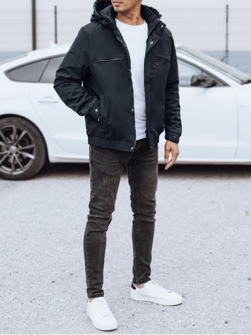 Pánska prechodná granátová bunda s kapucňou