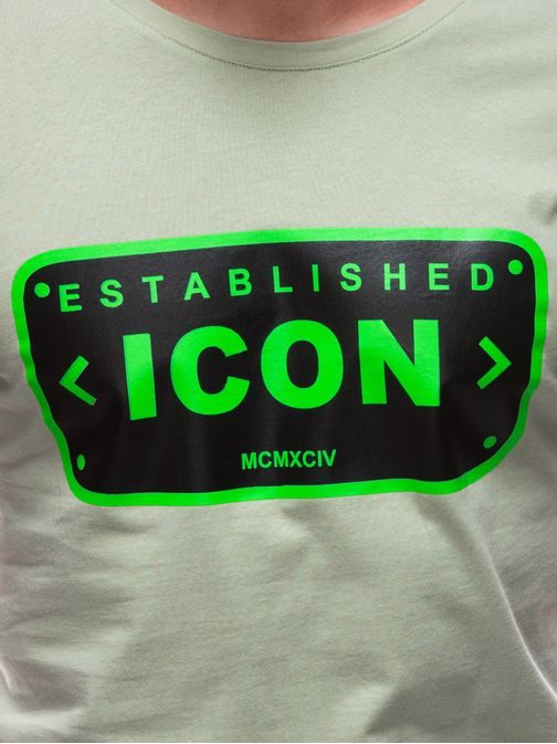 Svetlo zelené bavlnené tričko Icon S1689