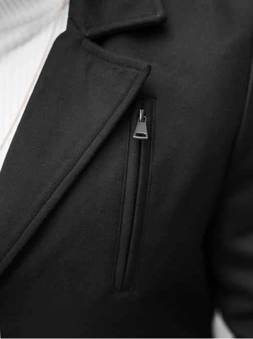 Trendový kabát v čiernej farbe JS/79M3127