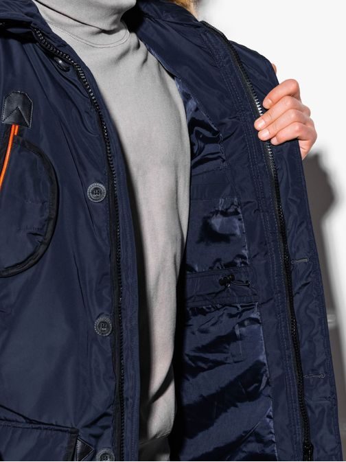 Granátová zimná bunda s kapucňou c369