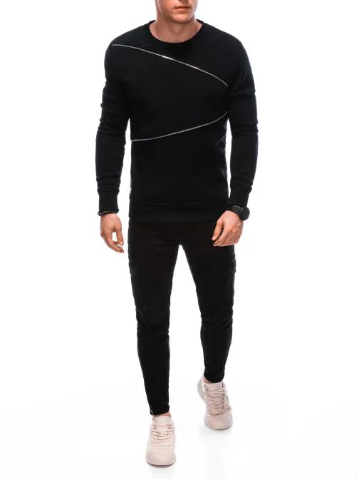 Nadčasová čierna trendy mikina V1 OM-SSNZ-005