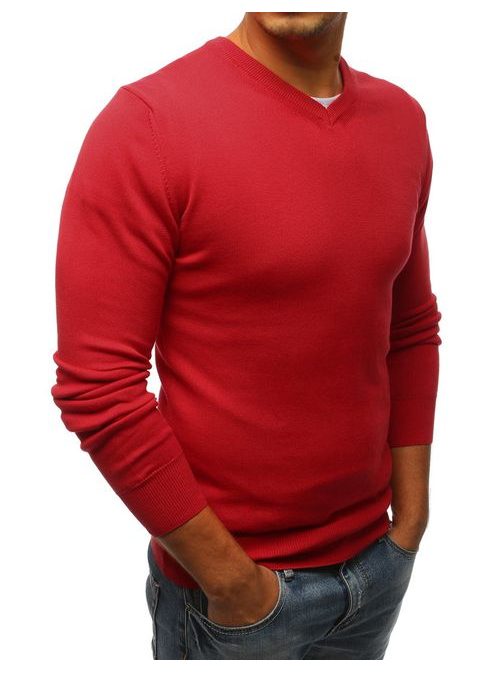 Jednoduchý pánsky červený sveter