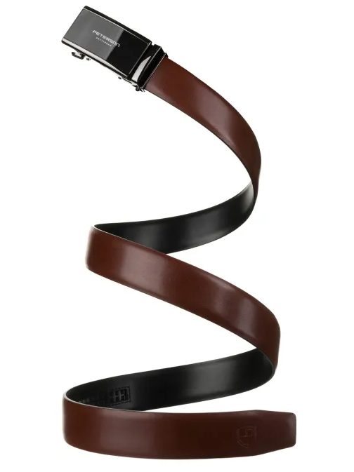 Módny hnedý kožený opasok Peterson