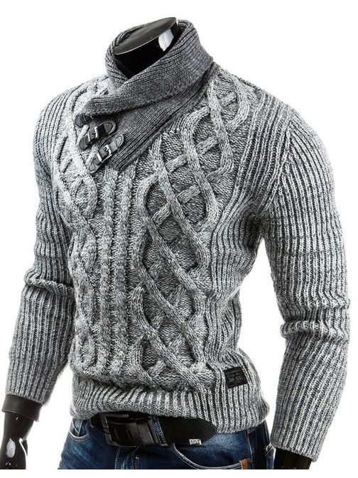 Pohodlný šedý sveter pre pánov
