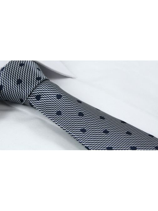 Sivo-modrá vzorovaná kravata