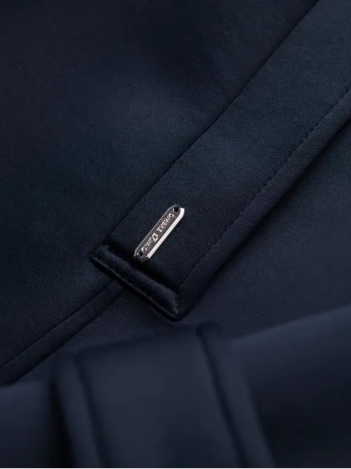 Zateplený pánsky kabát so skrytým zapínaním modrý V5 OM-COLC-0144