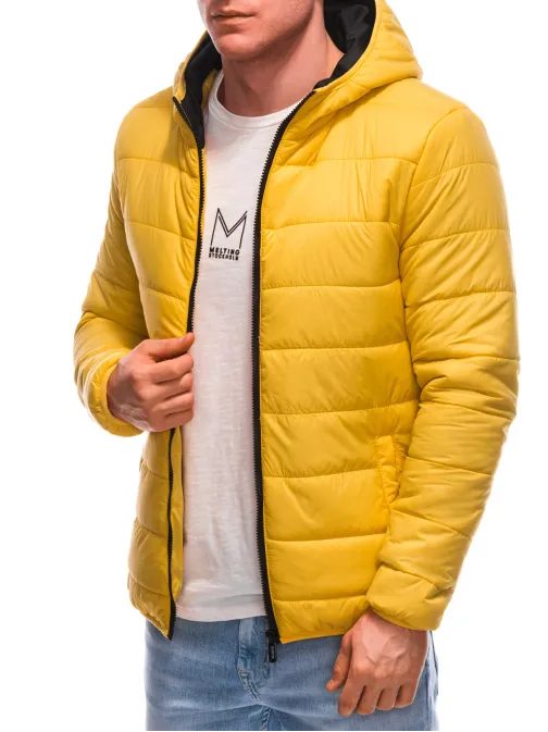Zaujímavá žltá zimná bunda C527