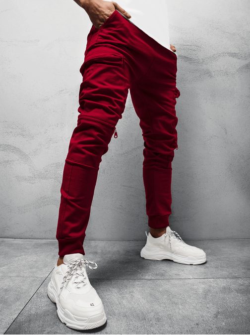 Bordové trendy joggery O/475Z