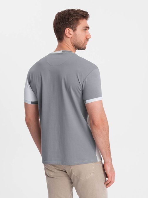 Atraktívne šedé tričko V4 TSCT-0176