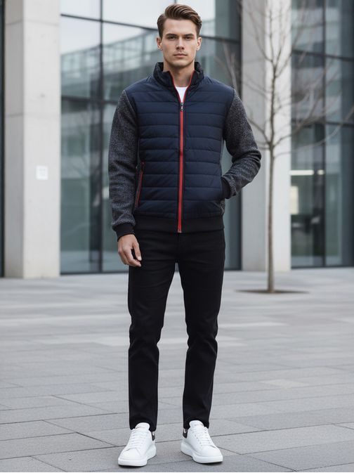 Prechodná granátová bunda bez kapucne