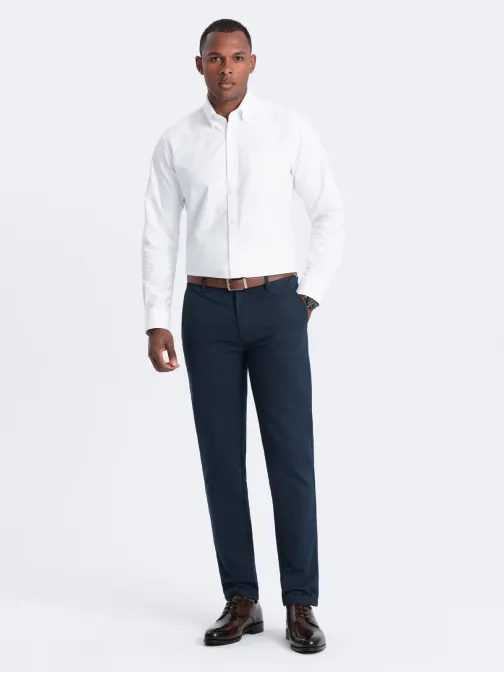 Granátové chinos nohavice s jemnou textúrou V3 PACP-0188