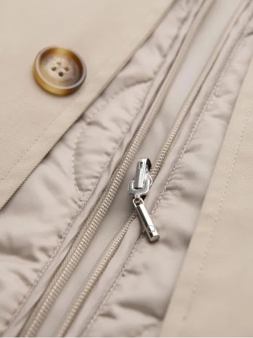 Béžový pánsky kabát s vestou V1 OM-COLC-0139