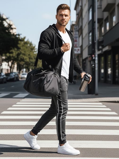 Pohodlné grafitové trendy tepláky