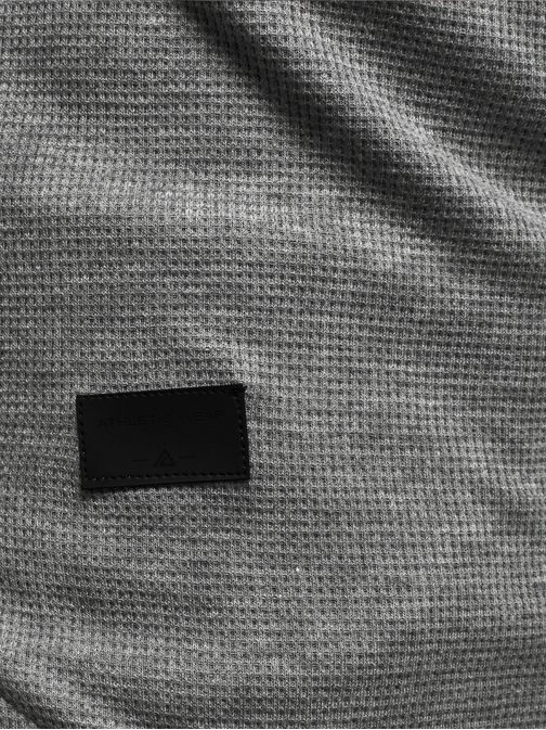 Jednoduchá sivá mikina v predĺženom strihu ATHLETIC 1165