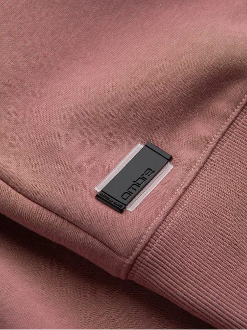 Základná bavlnená pánska mikina v tmavo-ružovej farbe V4 om-ssbn-0159