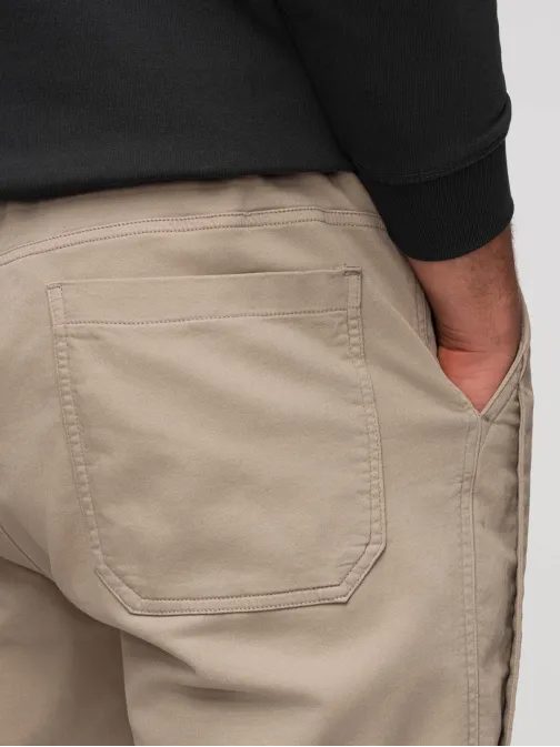 Trendové béžové pánske joggery V1 P1521