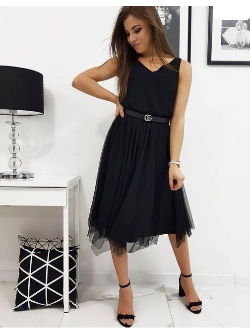 Čierna obojstranná velúrová sukňa