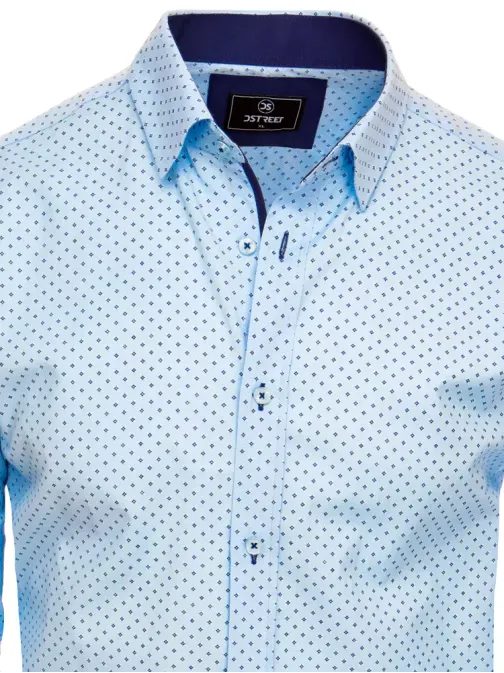 Svetlo-nebesky modrá košeľa s elegantným vzorom
