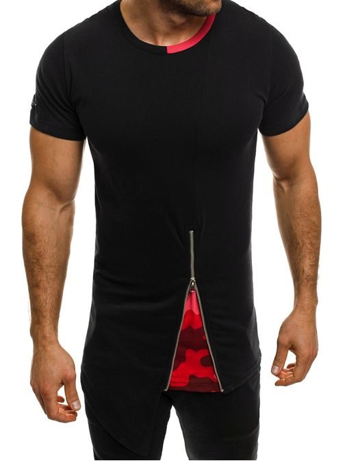 Zaujímavé pánske tričko čierno-červené ATHLETIC 1117AT