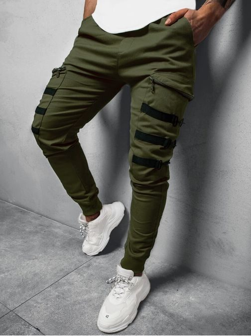 Khaki pánske joggery G/11132