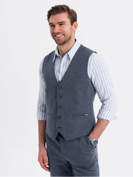 Tmavomodrá elegantná súprava (vesta+ kraťasy) V1 Z112