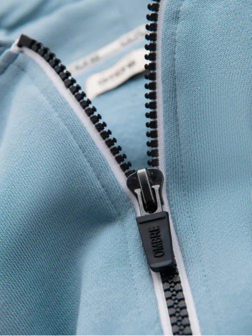 Pánska svetlomodrá mikina na zips V7 SSBZ-0272