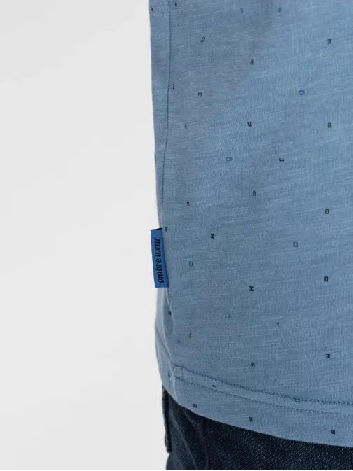 Modré tričko s farebnými písmenami V4 TSFP-0185