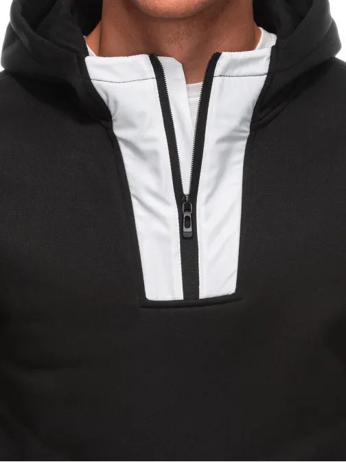 Zaujímavá čierna pánska mikina B1696