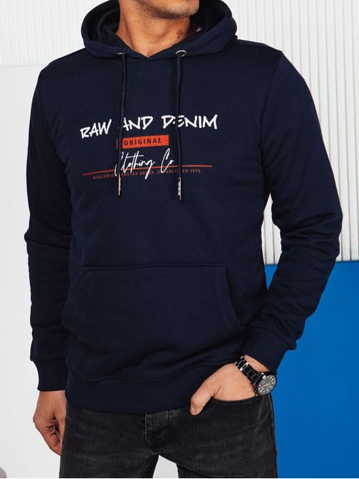 Trendy tmavomodrá pánska mikina s nápisom