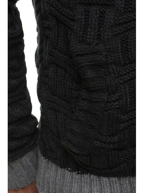 Hrejivý sveter pre pánov v čiernej farbe 303