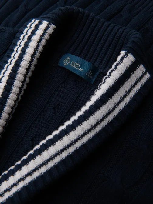 Pletený sveter pre mužov tmavo-modrý V4 OM-SWCD-0152