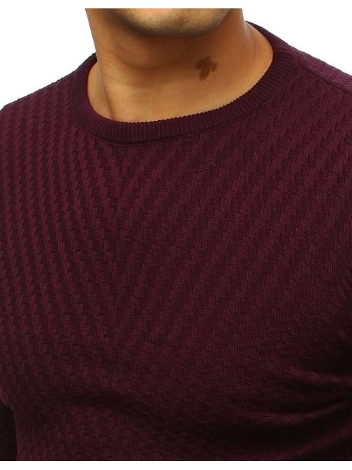 Bordový vzorovaný sveter