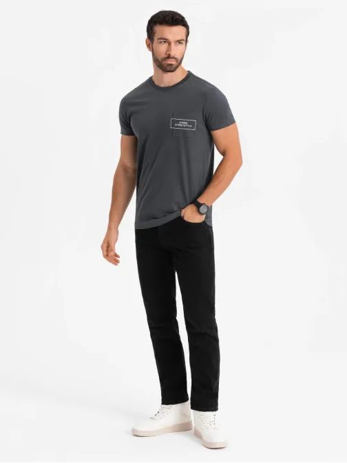 Čierne tričko v štýle streetstyle V1 TSCT-0108