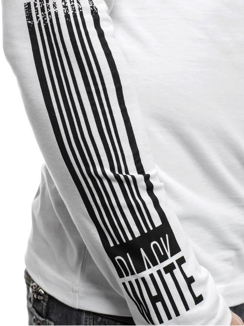 Tričko s dlhými rukávmi v bielej farbe BLACK WHITE 1110