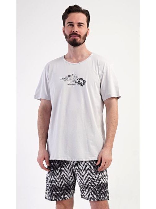 Sivé krátke pánske pyžamo Explorer