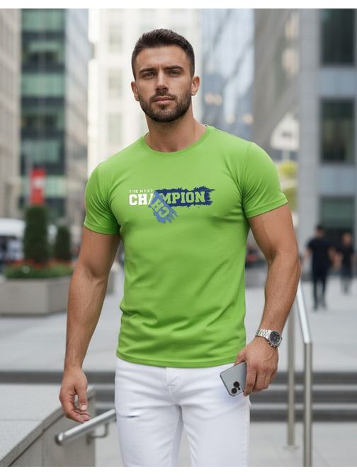 Zelené pánske tričko s nápisom CHAMPION