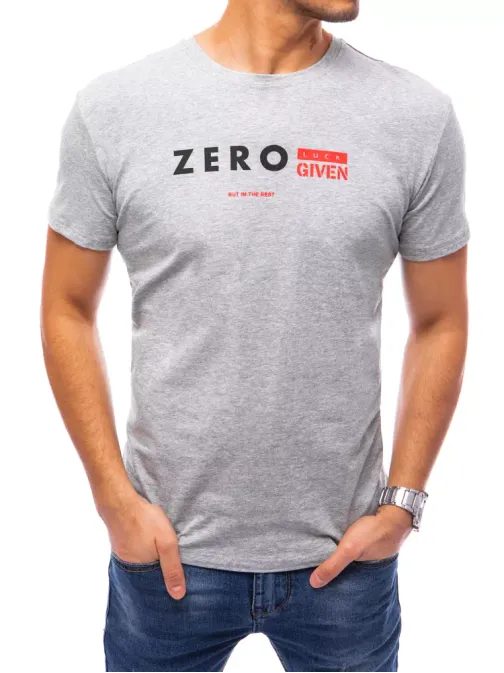 Sivé pánske tričko s nápisom ZERO
