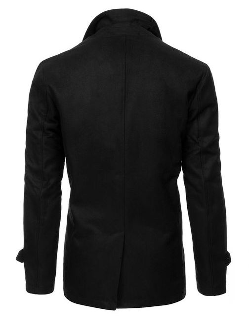 Pánsky čierny kabát bez kapucne