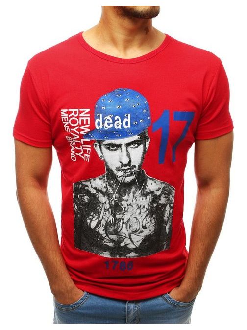 Červené tričko s módnou potlačou